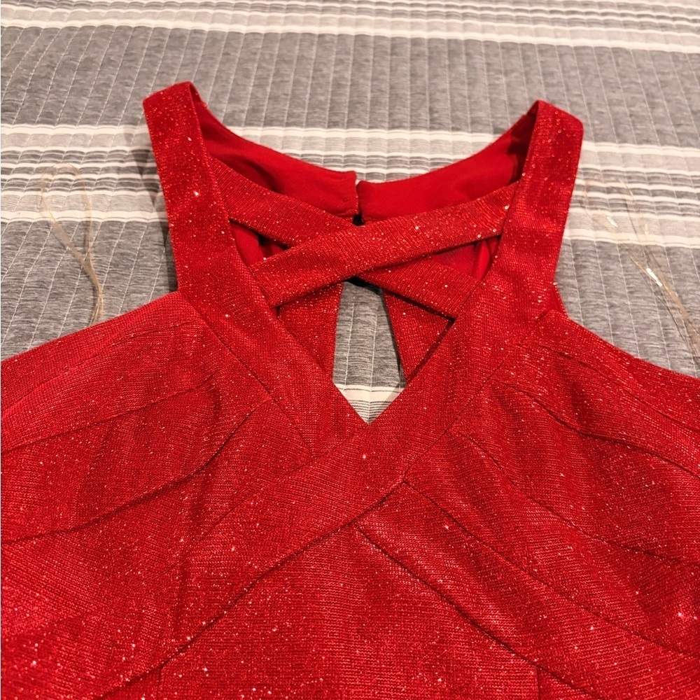 NWOT Honey and Rosie Red Sparkle Juniors Small Dress - Picture 4 of 7